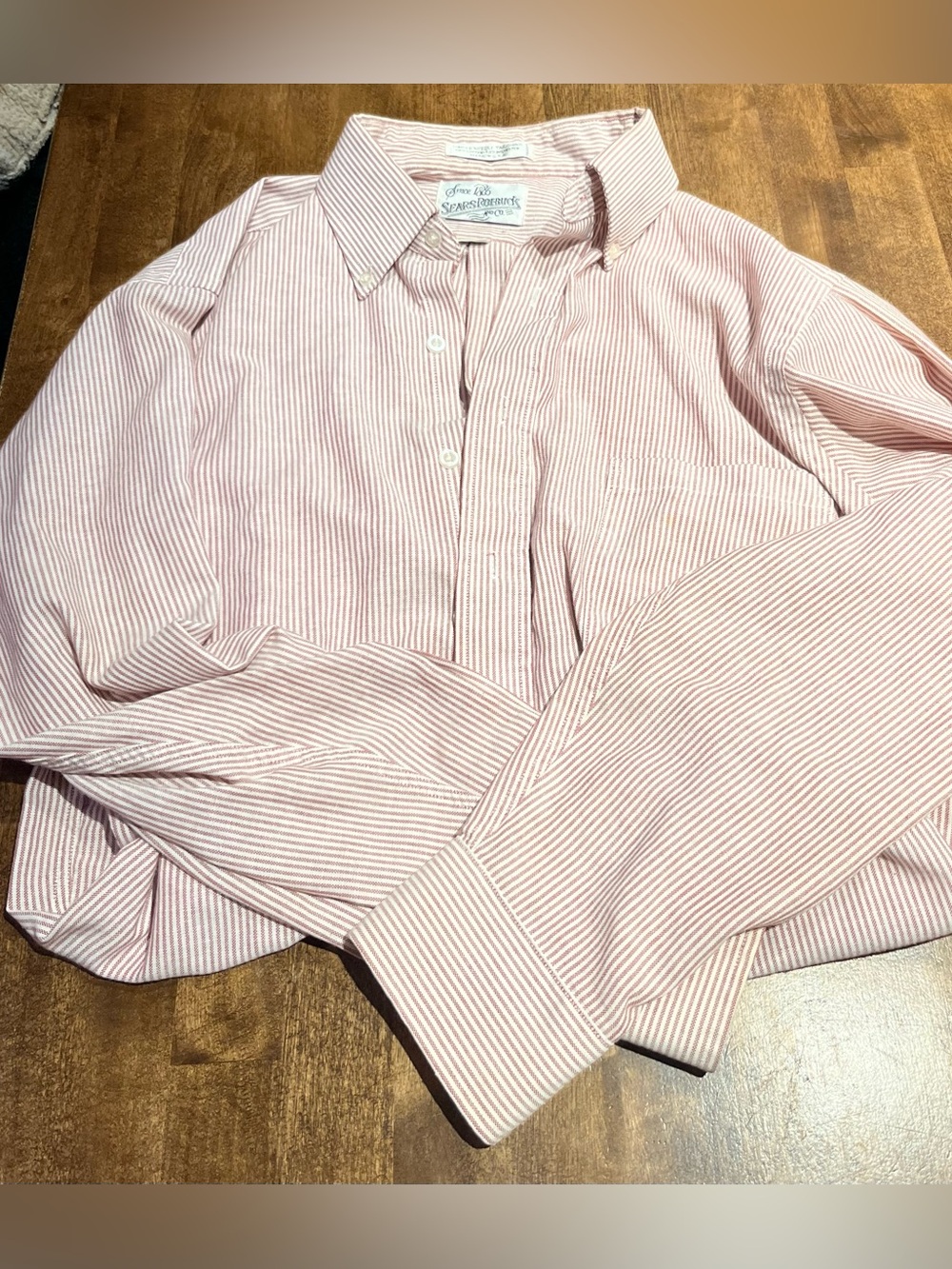 Slim Fit Red-Striped Cotton Button-Down Shirt